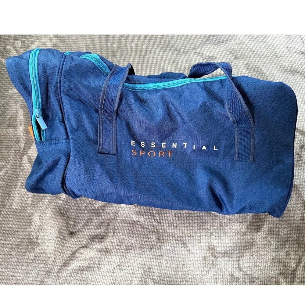 Lacoste Parfums Navy Blue Duffel Bag Travel Gym Weekend Canvas Logo Large‎